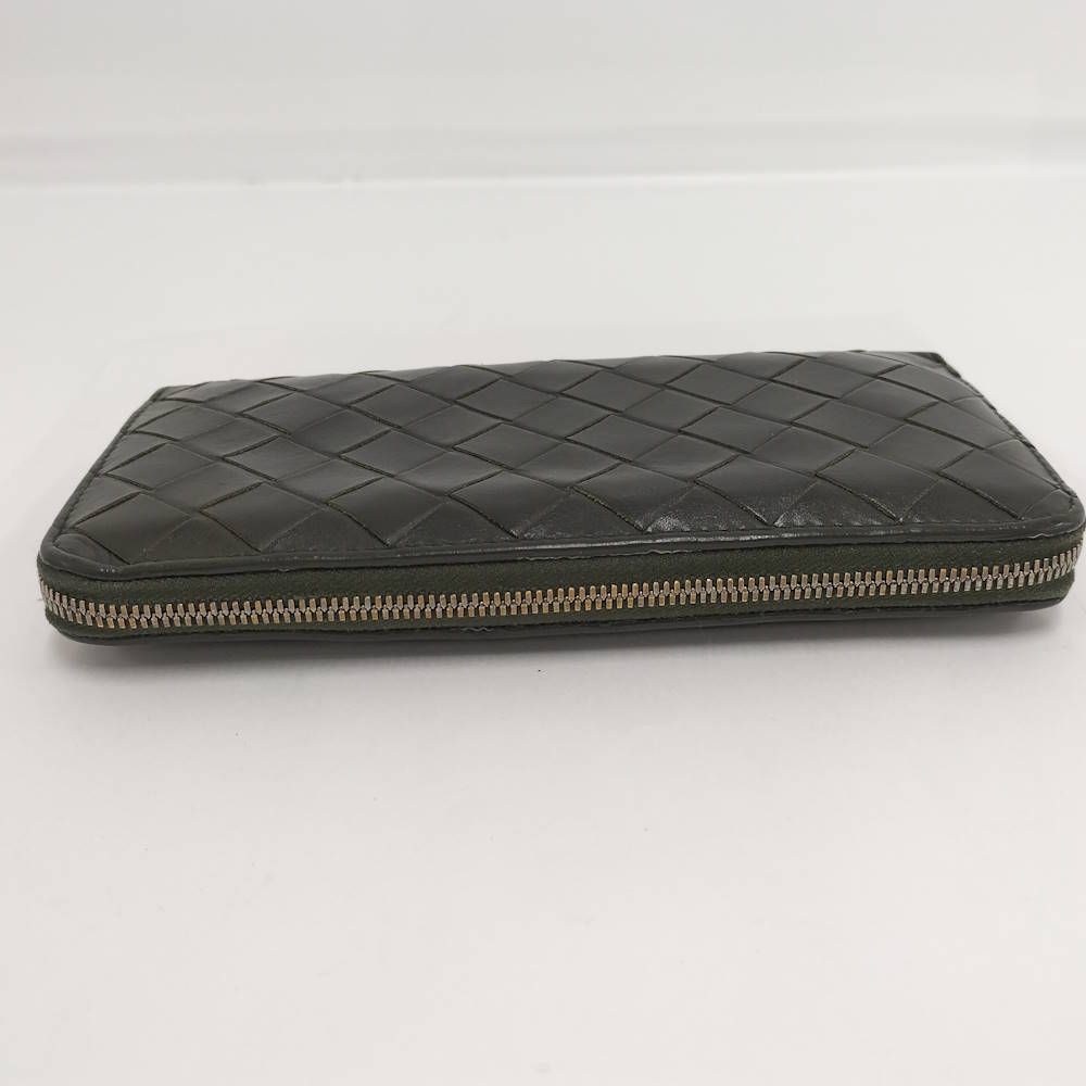 Bottega Veneta Zip Around Wallet Intrecciato Leather Khaki — view 5