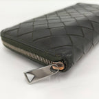 Bottega Veneta Zip Around Wallet Intrecciato Leather Khaki — view 4