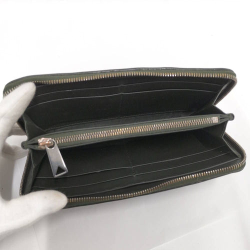 Bottega Veneta Zip Around Wallet Intrecciato Leather Khaki — view 2