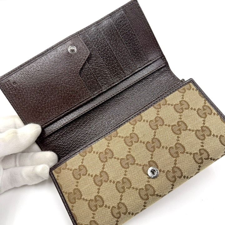 Gucci Bifold Wallet GG Canvas Leather Beige Brown — view 6