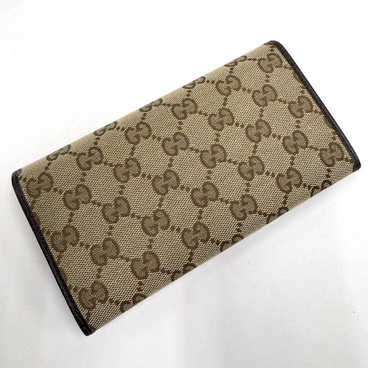 Gucci Bifold Wallet GG Canvas Leather Beige Brown — view 2