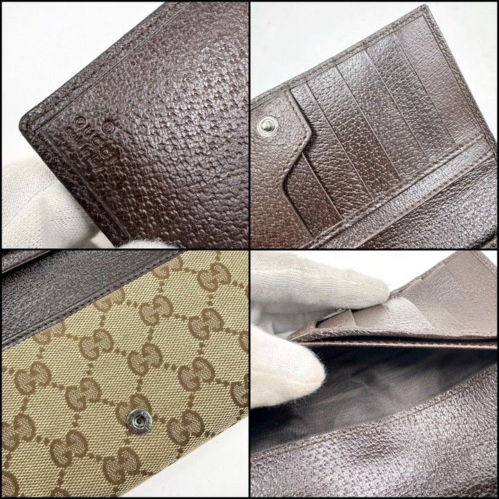 Gucci Bifold Wallet GG Canvas Leather Beige Brown — view 7