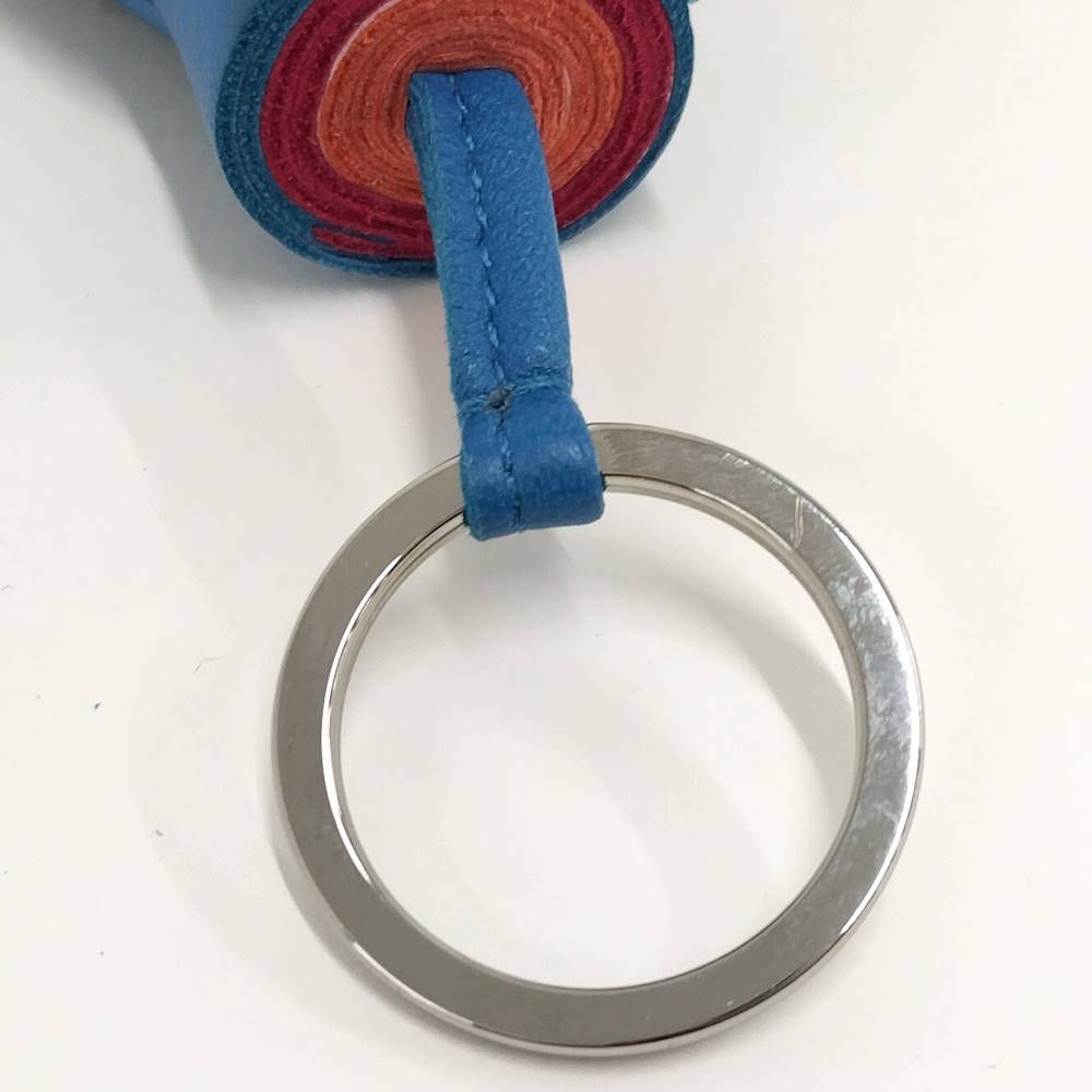 Hermes Bag Charm Carmen Tricolor Leather Blue — view 8