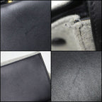 Celine Trapeze Handbag Leather Felt Black Gray Gold — view 9