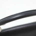 Celine Trapeze Handbag Leather Felt Black Gray Gold — view 7
