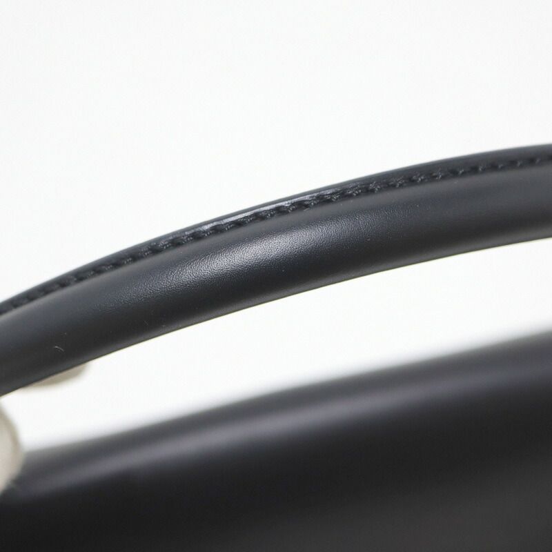 Celine Trapeze Handbag Leather Felt Black Gray Gold — view 7