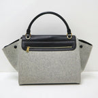Celine Trapeze Handbag Leather Felt Black Gray Gold — view 3