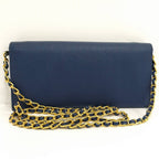Prada Wallet Chain Saffiano Leather Blue — view 2