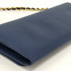 Prada Wallet Chain Saffiano Leather Blue — view 4