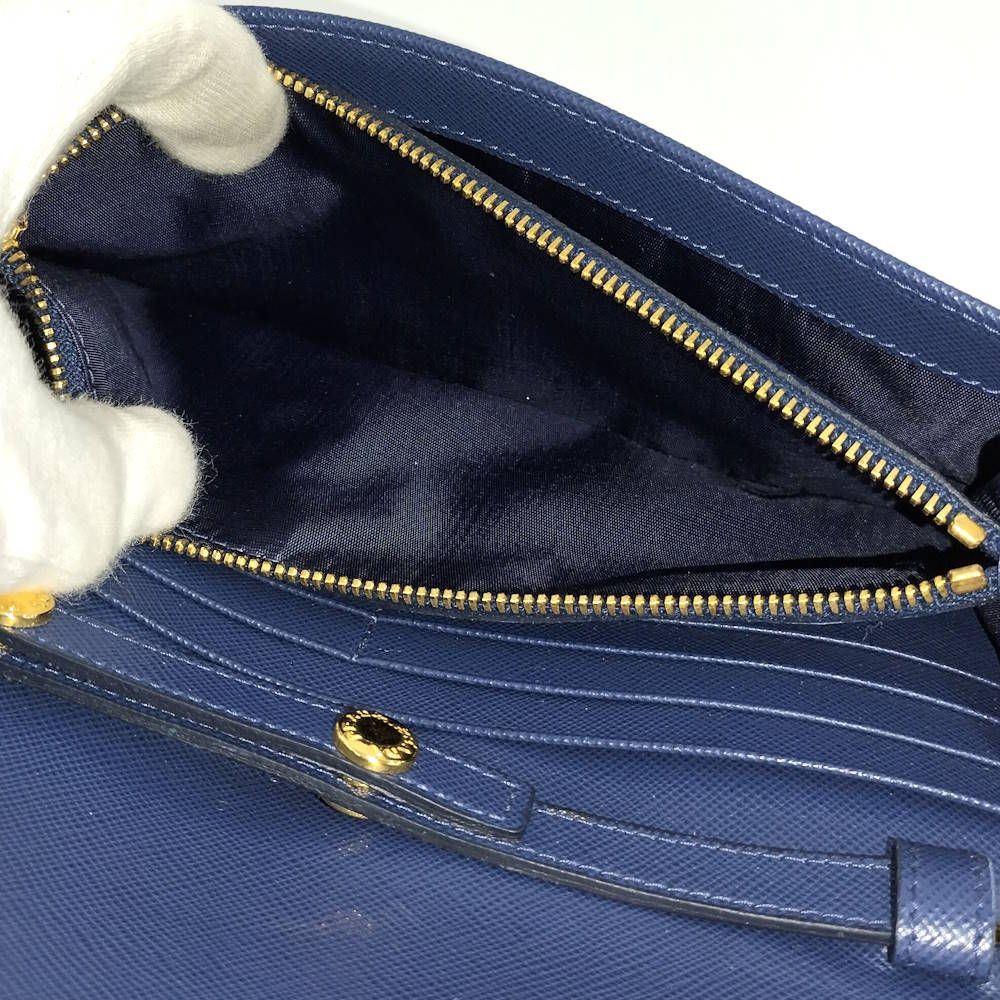 Prada Wallet Chain Saffiano Leather Blue — view 9