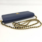 Prada Wallet Chain Saffiano Leather Blue — view 5