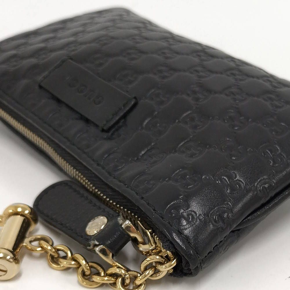 Gucci Coin Case Micro Guccissima Leather Black — view 3
