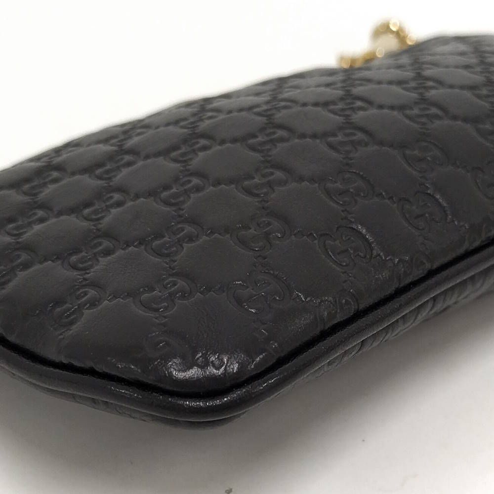 Gucci Coin Case Micro Guccissima Leather Black — view 5