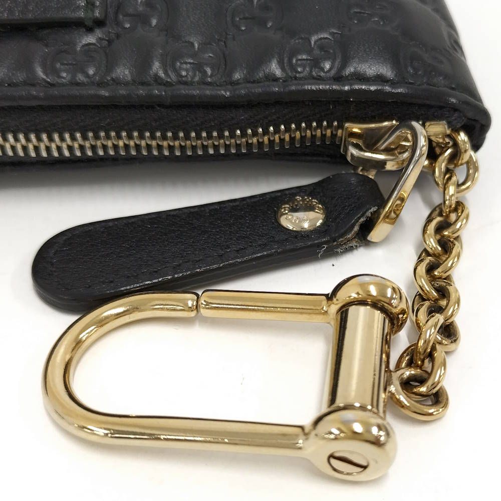 Gucci Coin Case Micro Guccissima Leather Black — view 6