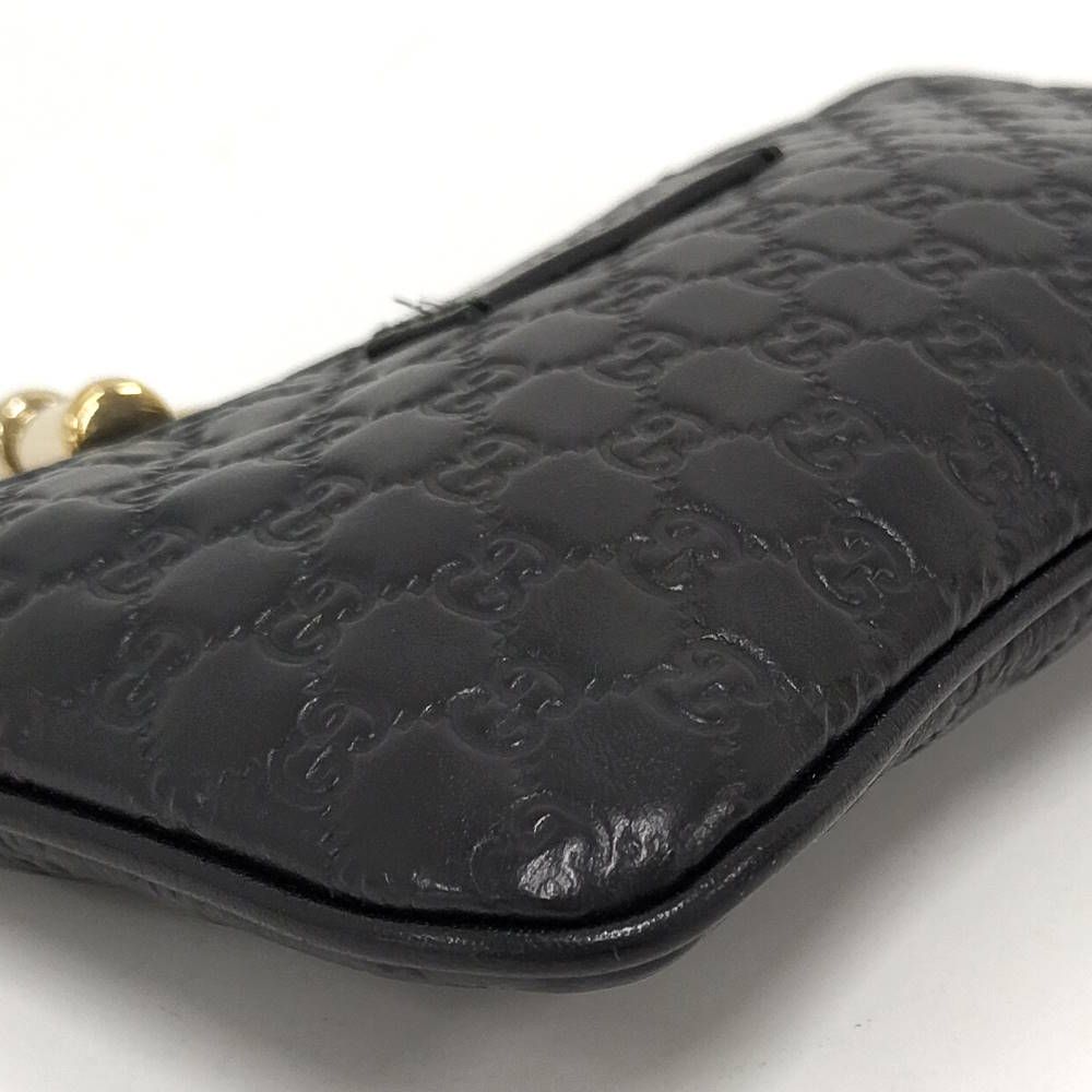 Gucci Coin Case Micro Guccissima Leather Black — view 4