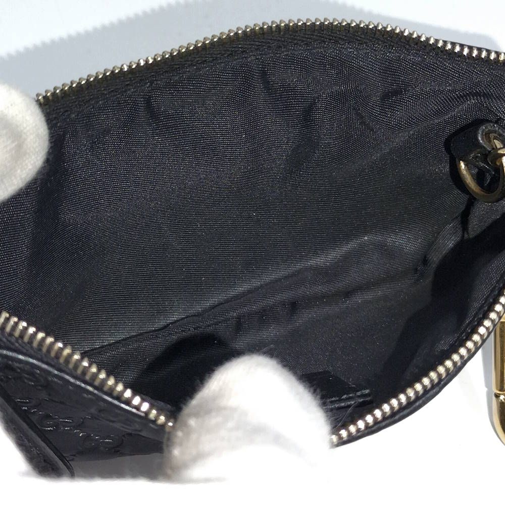 Gucci Coin Case Micro Guccissima Leather Black — view 8