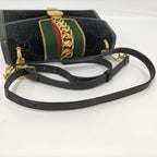 Gucci Shoulder Bag Sherry Line Suede Black — view 6