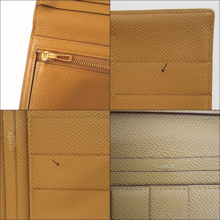 Hermes Bearn Souffle Wallet Veau Epsom Sesame Gold — view 8