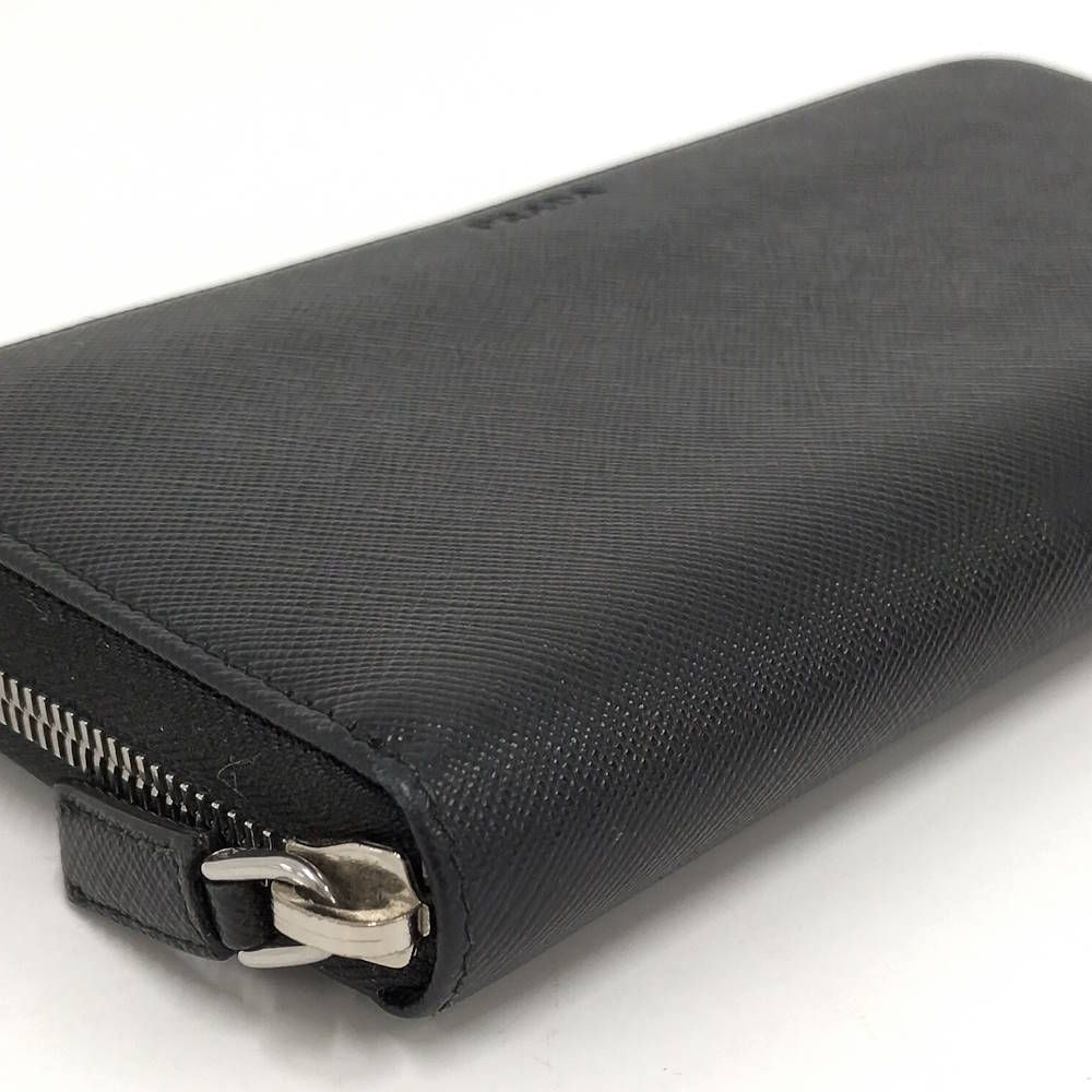 Prada Zip Around Wallet Leather Black — view 5