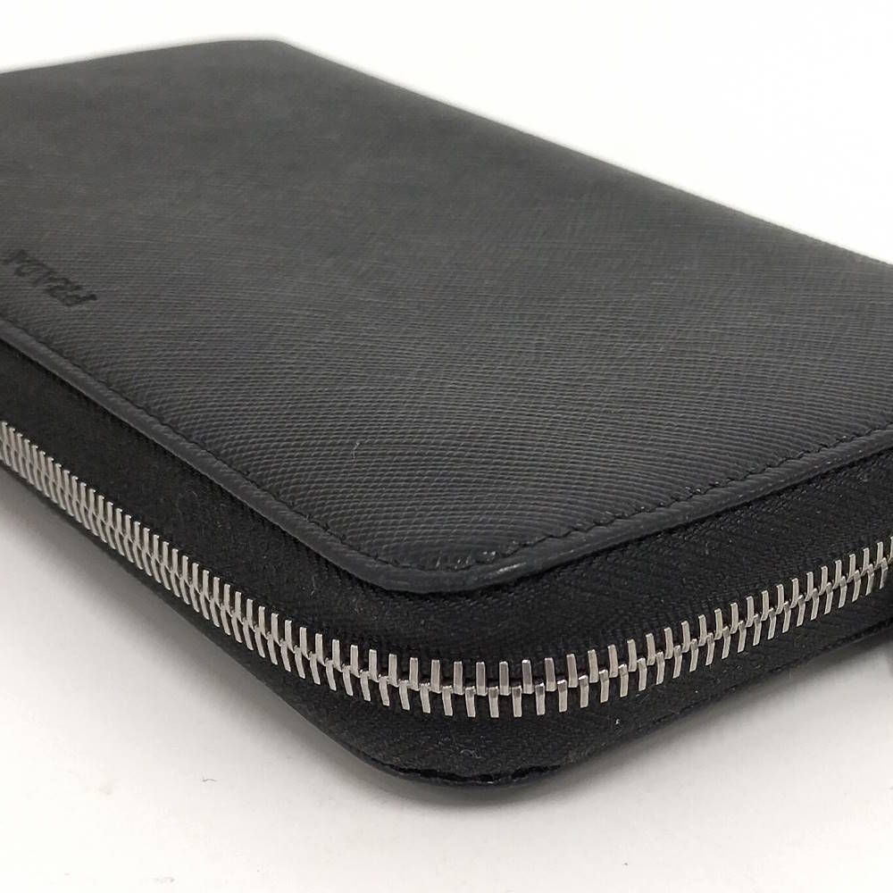 Prada Zip Around Wallet Leather Black — view 4