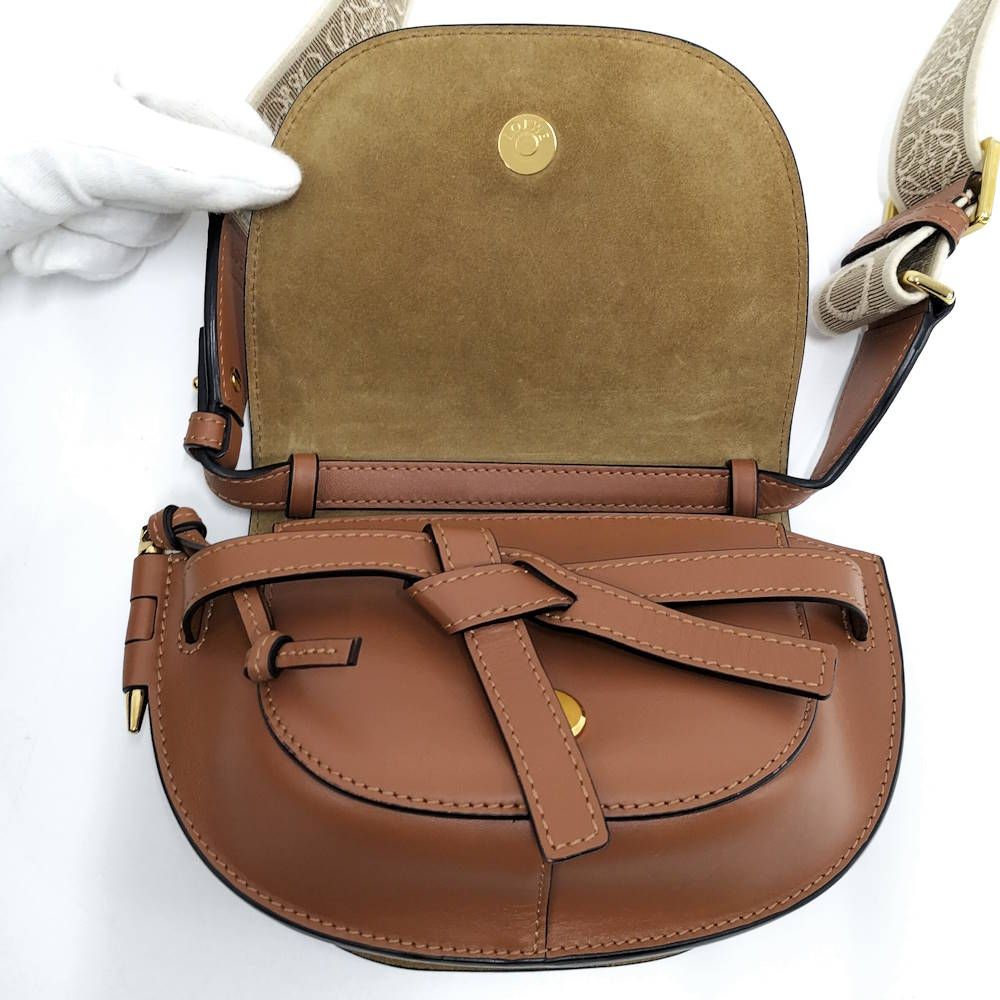 Loewe Gate Dual Mini Shoulder Bag Leather Camel — view 7