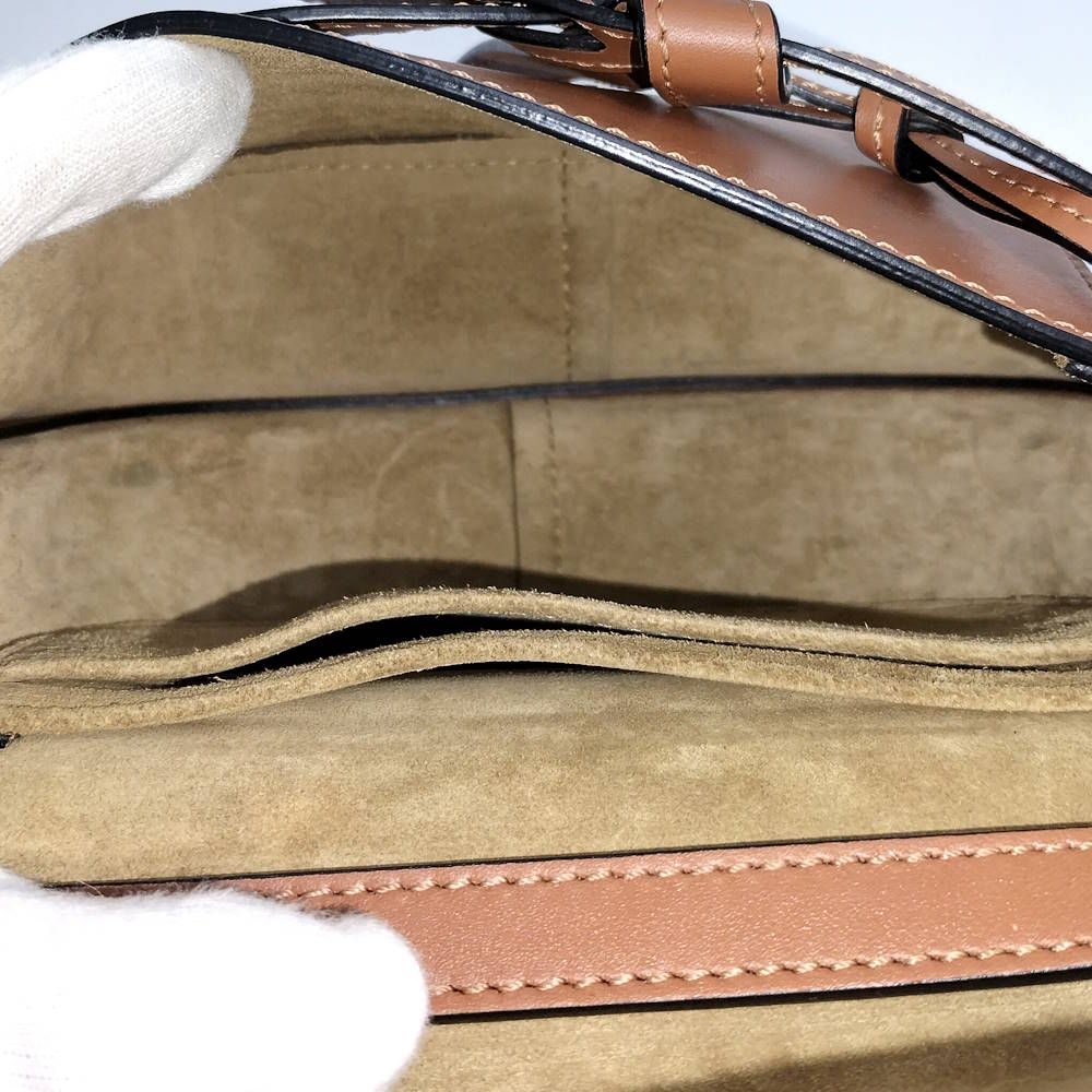 Loewe Gate Dual Mini Shoulder Bag Leather Camel — view 9