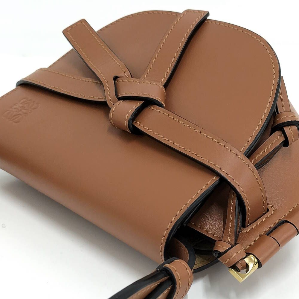 Loewe Gate Dual Mini Shoulder Bag Leather Camel — view 3