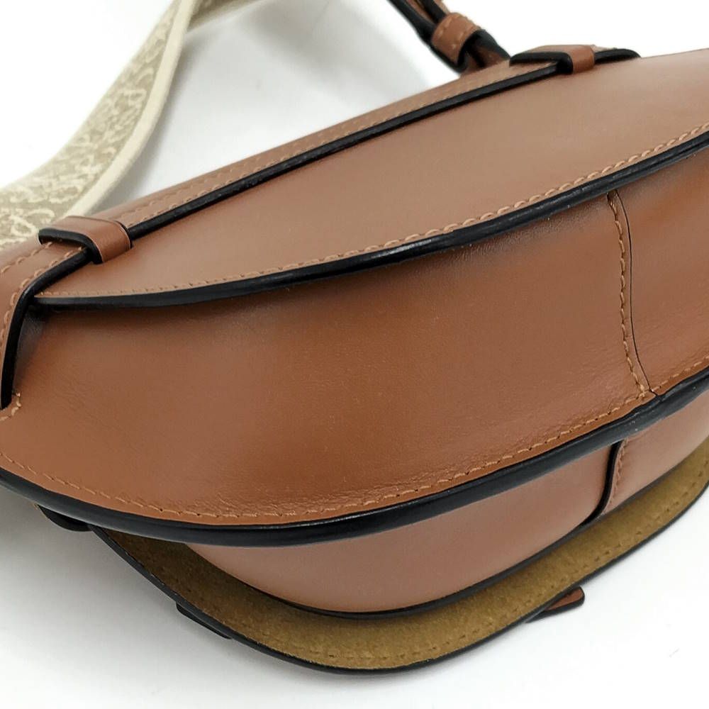 Loewe Gate Dual Mini Shoulder Bag Leather Camel — view 5