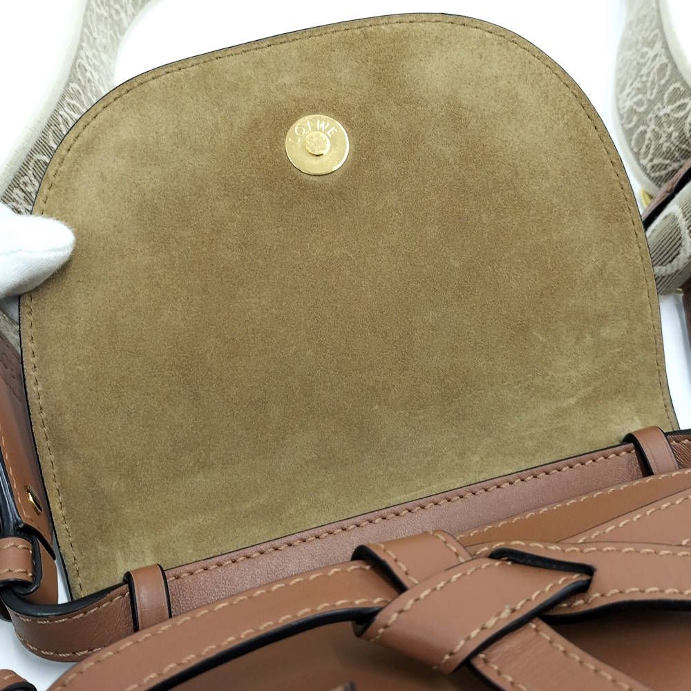 Loewe Gate Dual Mini Shoulder Bag Leather Camel — view 8