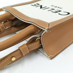 Celine Mini Vertical Cover 2-Way Bag Canvas Leather Brown Off White — view 6
