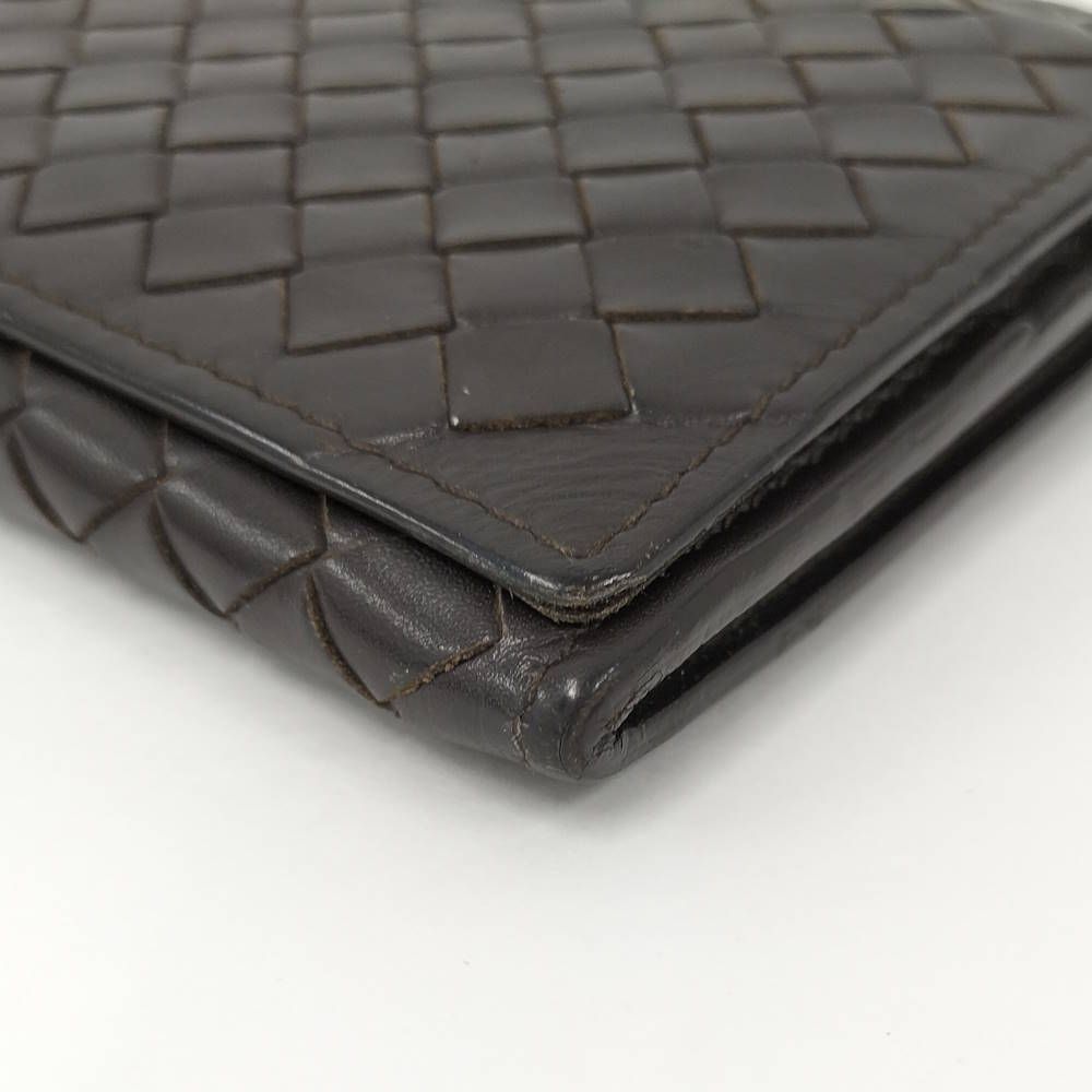 Bottega Veneta Bifold Wallet Intrecciato Leather Dark Brown — view 6