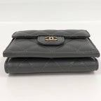 Chanel Classic Small Flap Wallet Trifold Quilted Gray — view 5