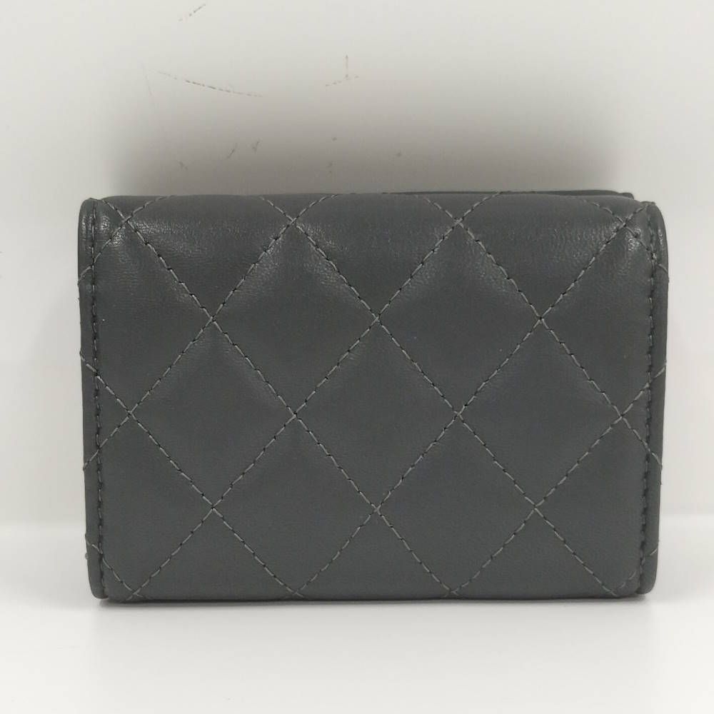Chanel Classic Small Flap Wallet Trifold Quilted Gray — view 3