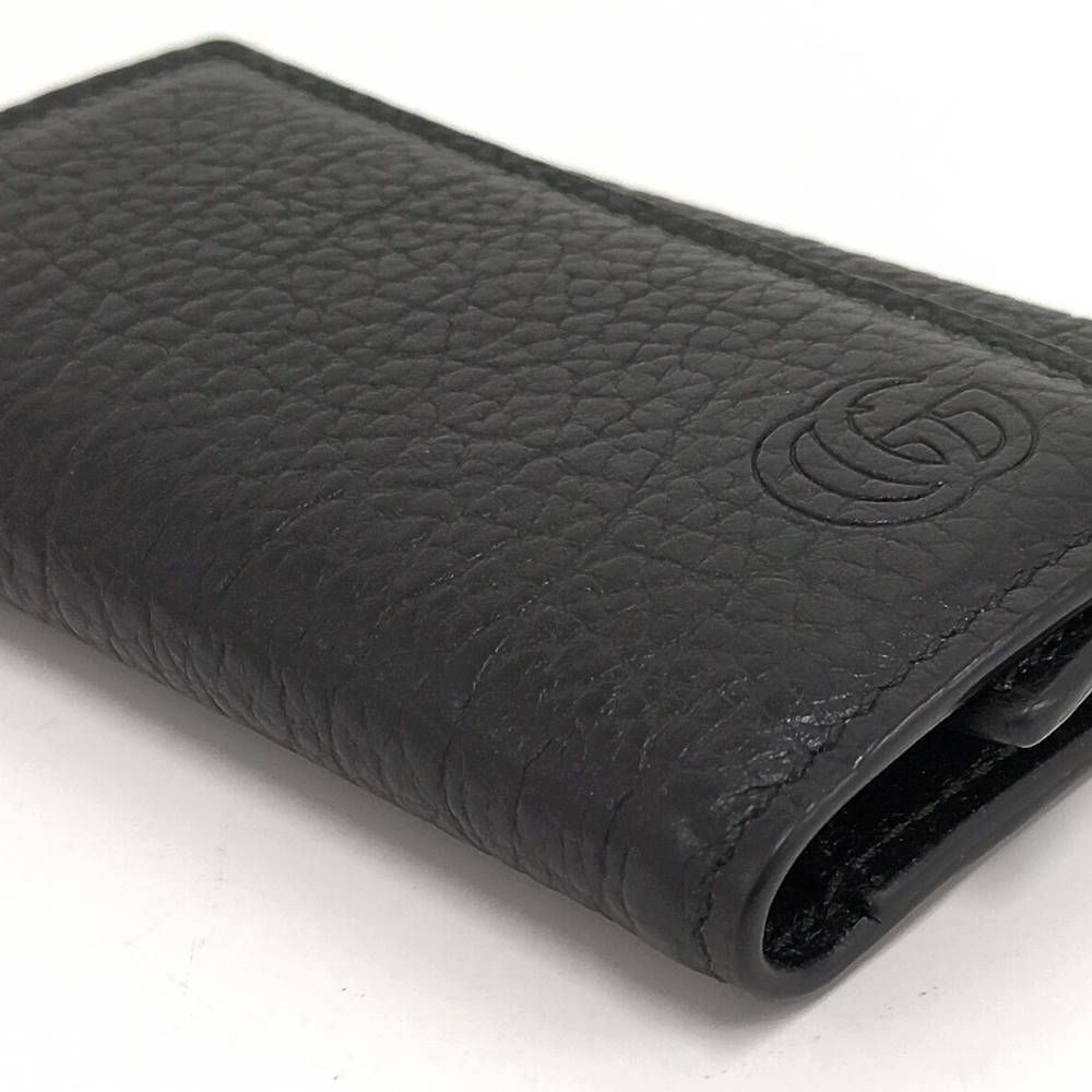 Gucci 6 Key Case Leather Black Silver 0416 Key Holder — view 4