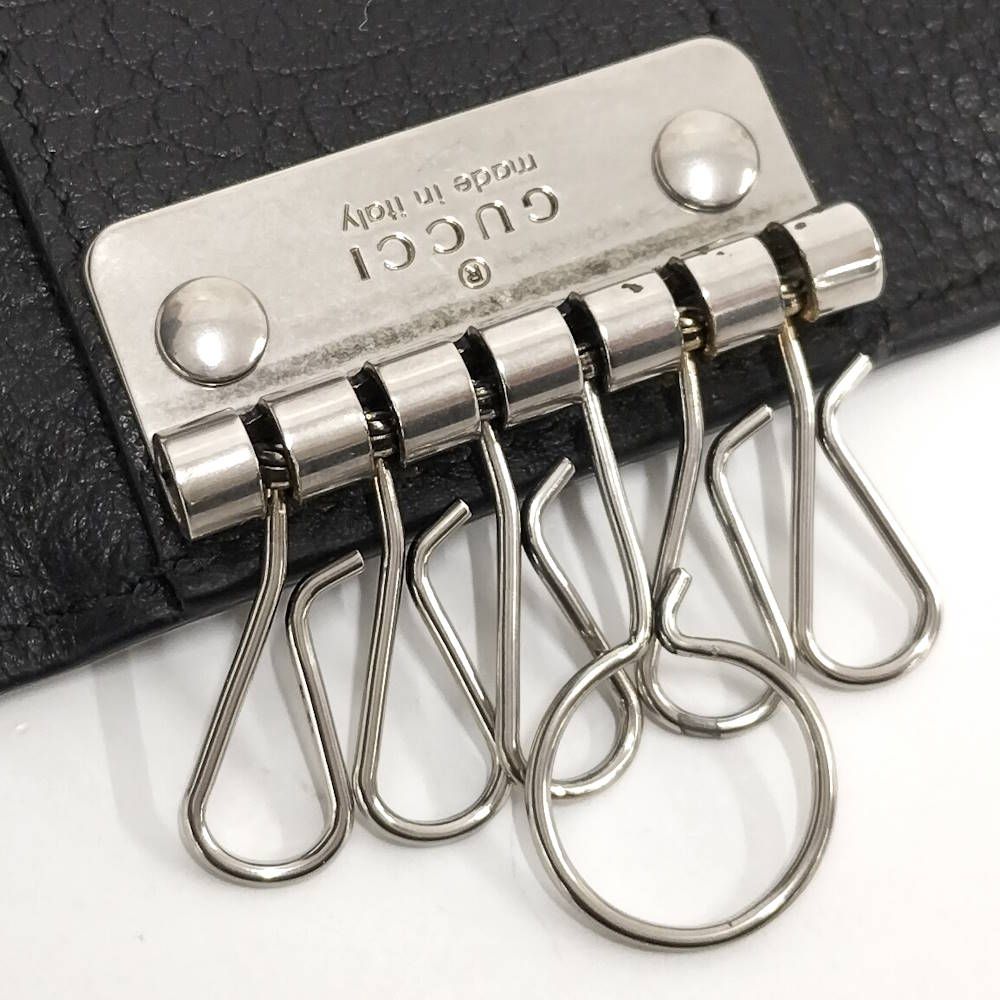 Gucci 6 Key Case Leather Black Silver 0416 Key Holder — view 8