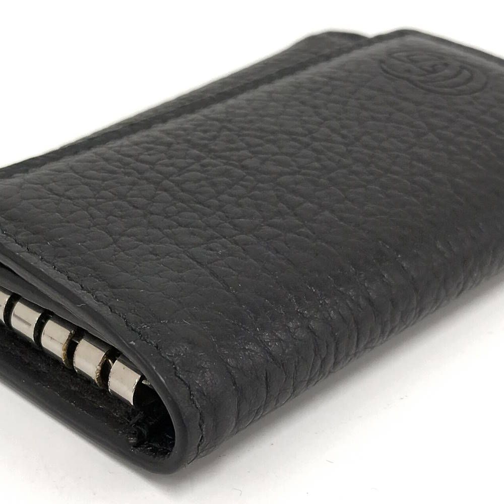 Gucci 6 Key Case Leather Black Silver 0416 Key Holder — view 3