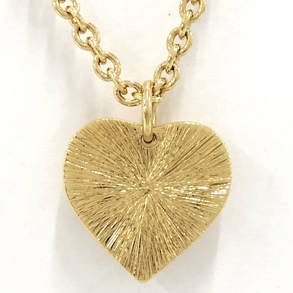 Chanel Necklace Heart CC Logo Plated Gold — view 2
