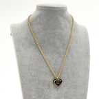Chanel Necklace Heart CC Logo Plated Gold — view 3