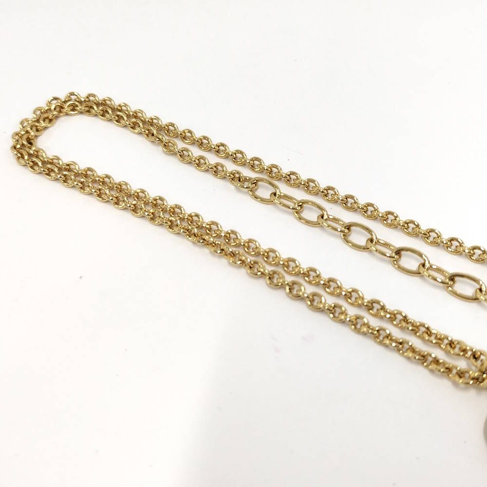 Chanel Necklace Heart CC Logo Plated Gold — view 5