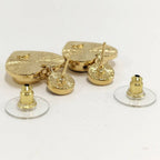 Chanel Earrings Heart CC Logo Plated Gold — view 7