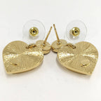 Chanel Earrings Heart CC Logo Plated Gold — view 8