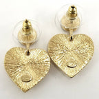 Chanel Earrings Heart CC Logo Plated Gold — view 2