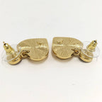 Chanel Earrings Heart CC Logo Plated Gold — view 6