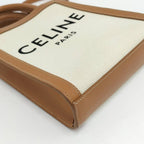 Celine Vertical Cover Mini 2-Way Shoulder Bag Canvas Leather Ivory — view 3