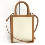 Celine Vertical Cover Mini 2-Way Shoulder Bag Canvas Leather Ivory — view 2