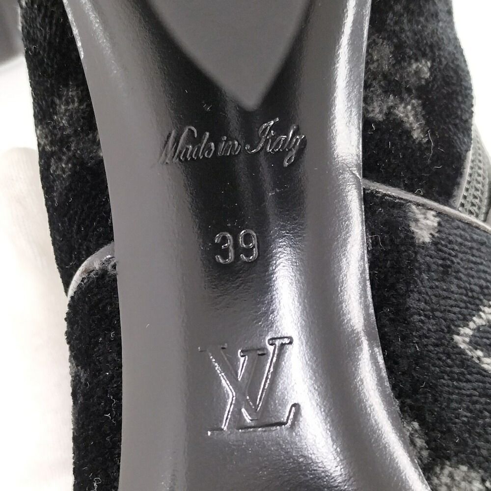 Louis Vuitton Short Boots Silhouette Line 39 Velour Black — view 9