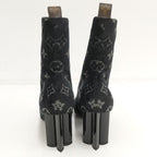 Louis Vuitton Short Boots Silhouette Line 39 Velour Black — view 3