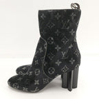 Louis Vuitton Short Boots Silhouette Line 39 Velour Black — view 2