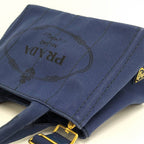 Prada Canapa Tote 2-Way Canvas Blue — view 3