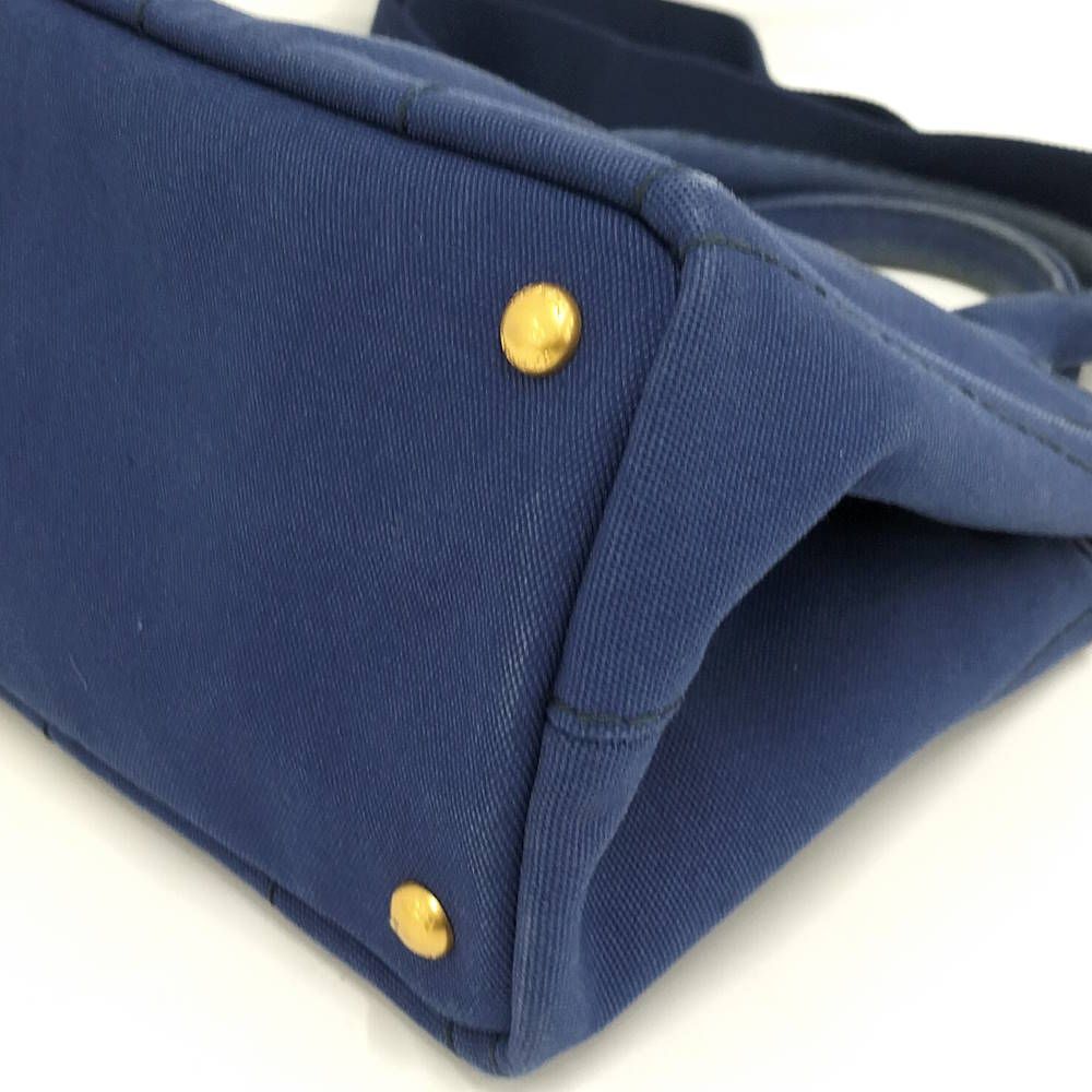 Prada Canapa Tote 2-Way Canvas Blue — view 5